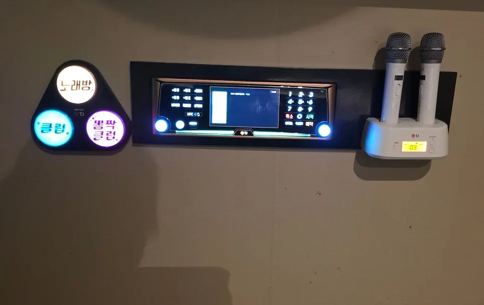 Roomy karaoke bar seating for several people