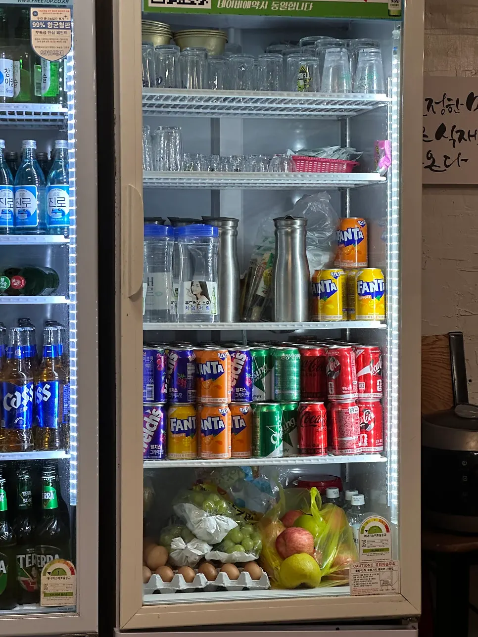 Fridge with non-alcoholic beer and zero cola
