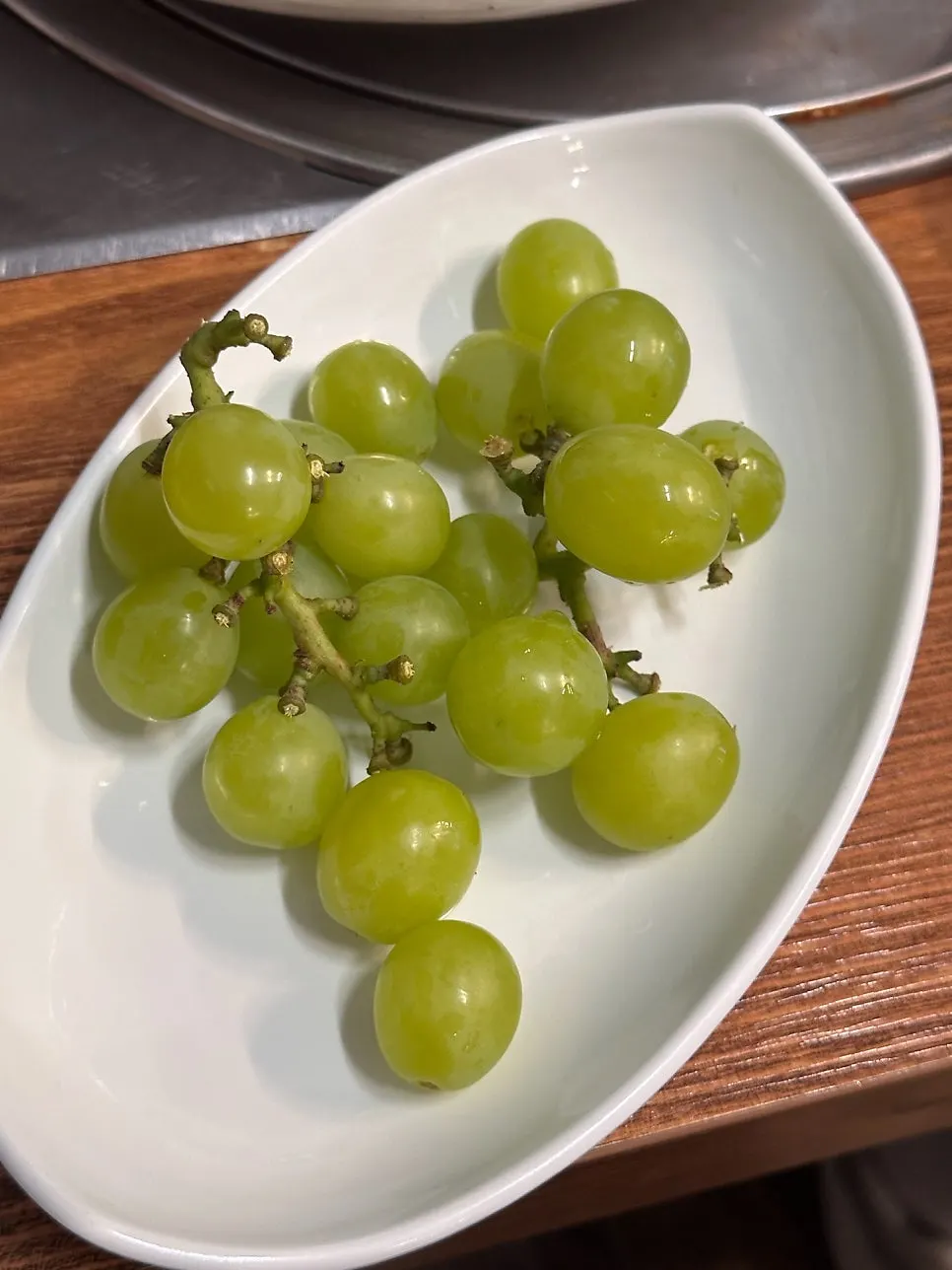 Shine muscat grapes served for dessert