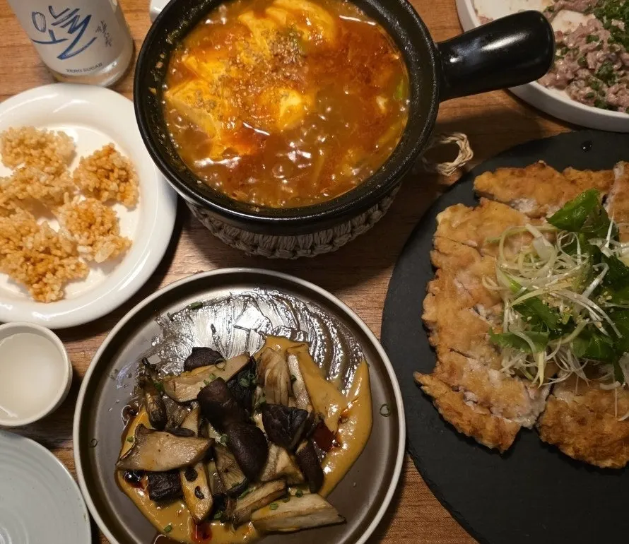 A Korean-style anju spread at Jumak Inho