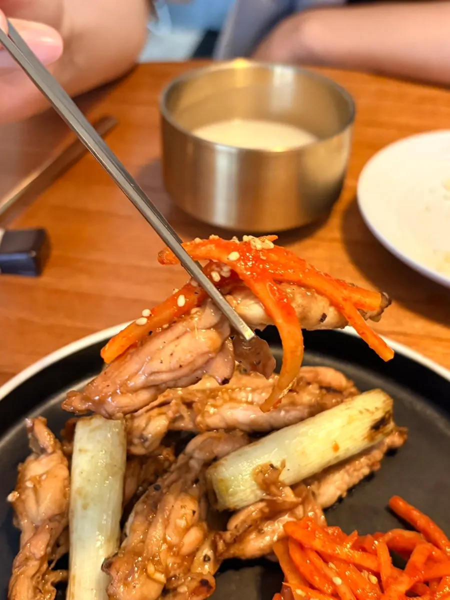Primer plano del muslo de pollo chicloso