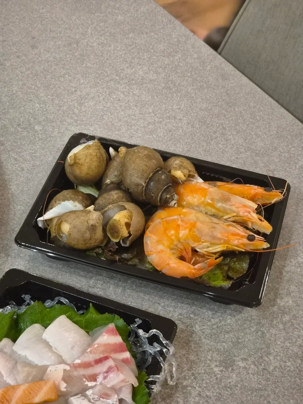 Close-up of the added special cuts of sashimi