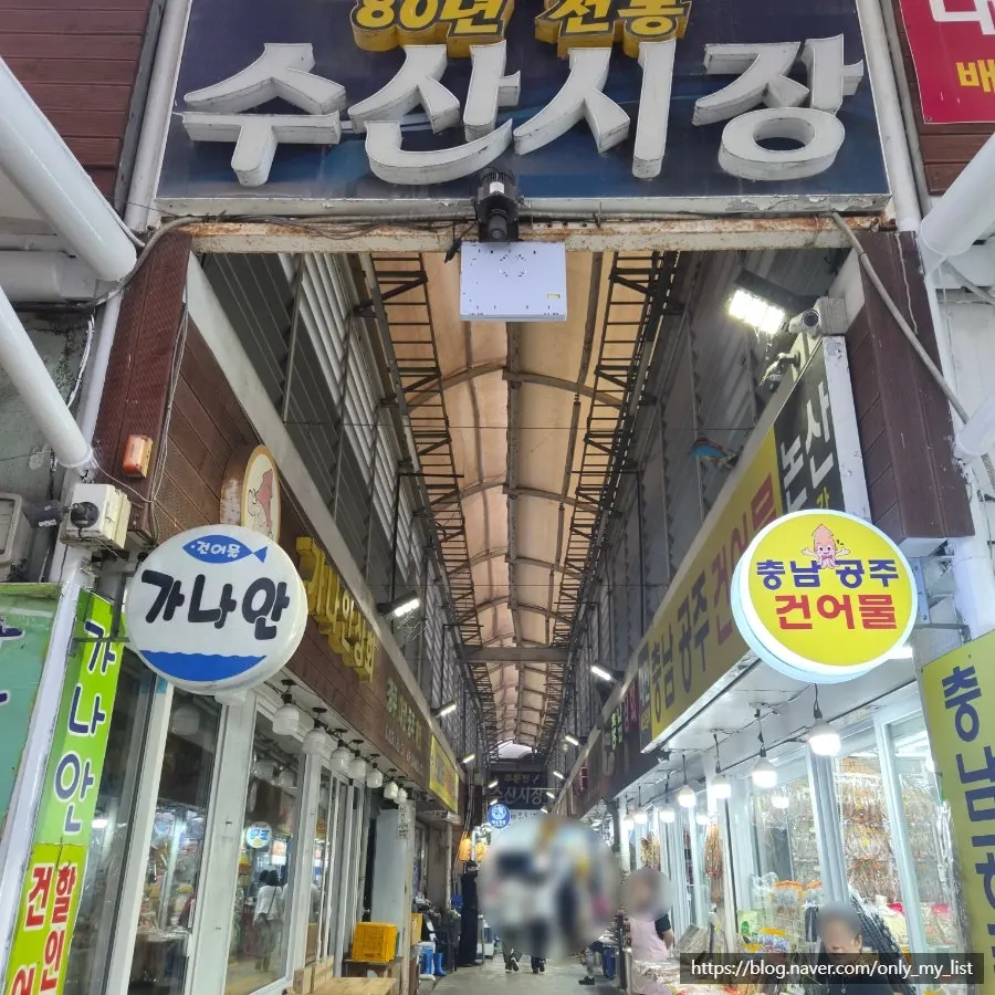 Street view of the Jumunjin Fish Market entrance