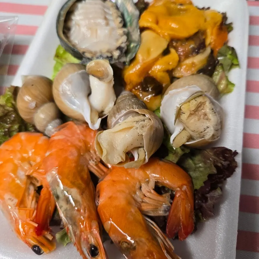 Platter of takeaway assorted sashimi