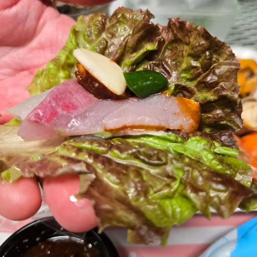 Takeaway sashimi spread at home
