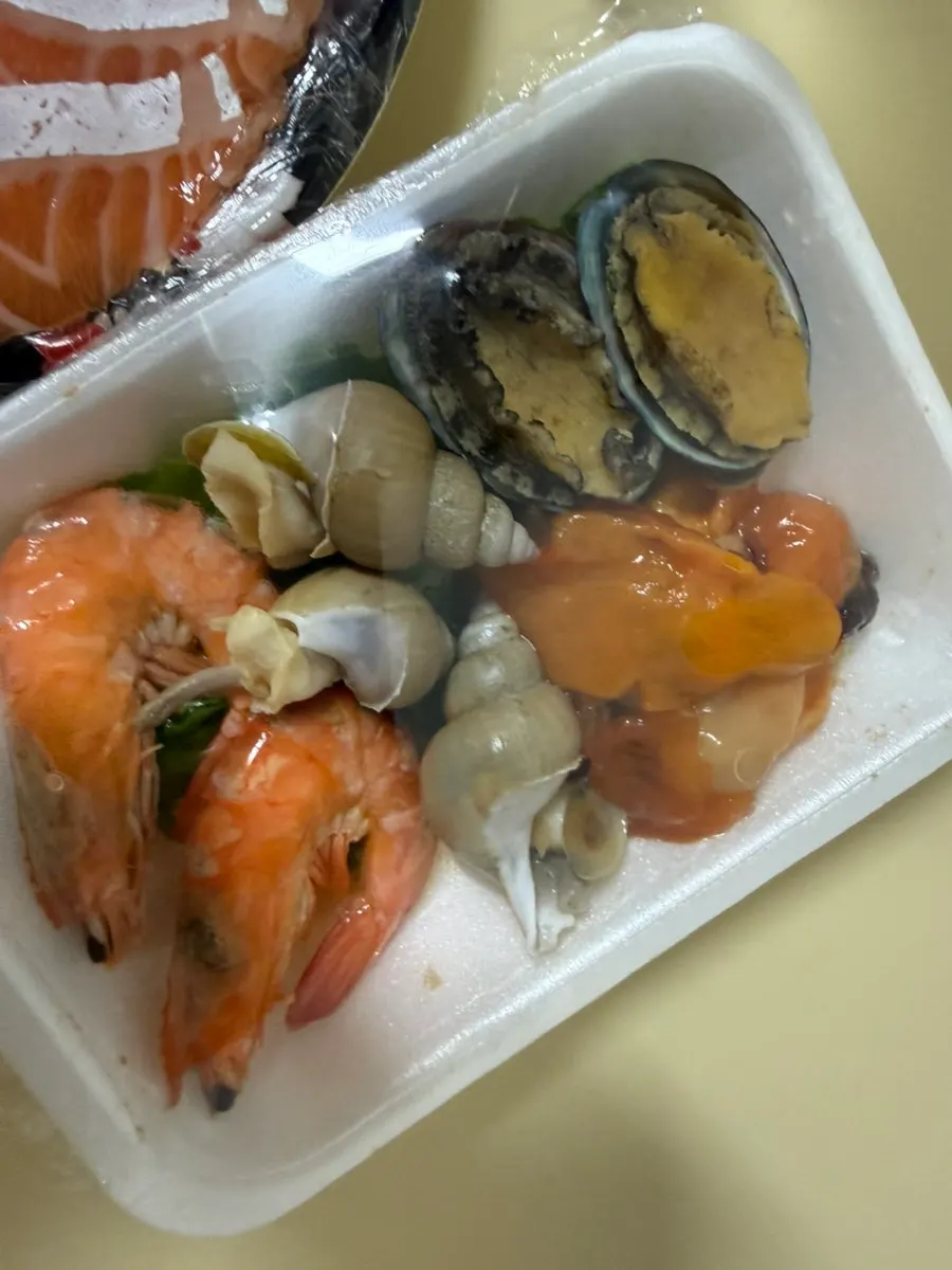Seafood assortment eaten as a drinking snack