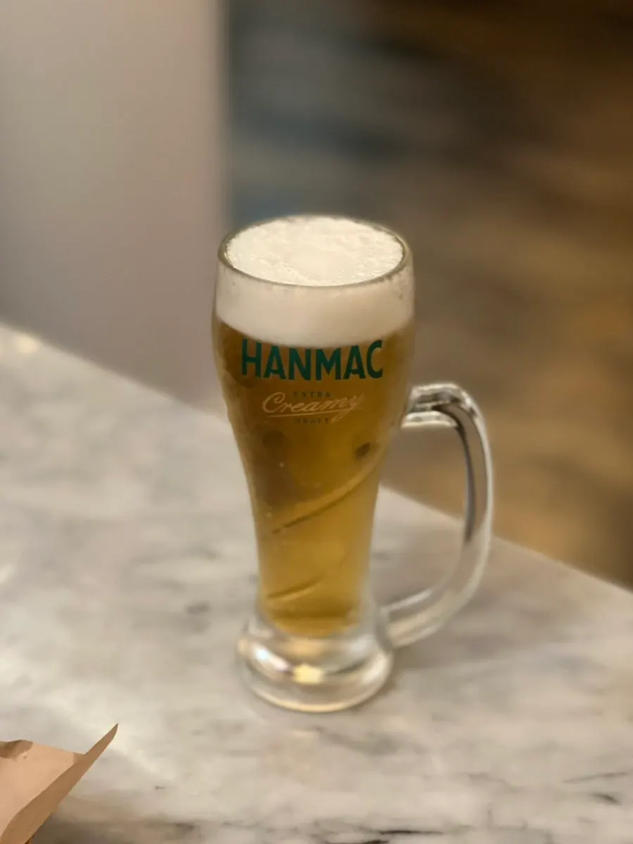 삼촌술상과 한맥크림생맥주 한 잔