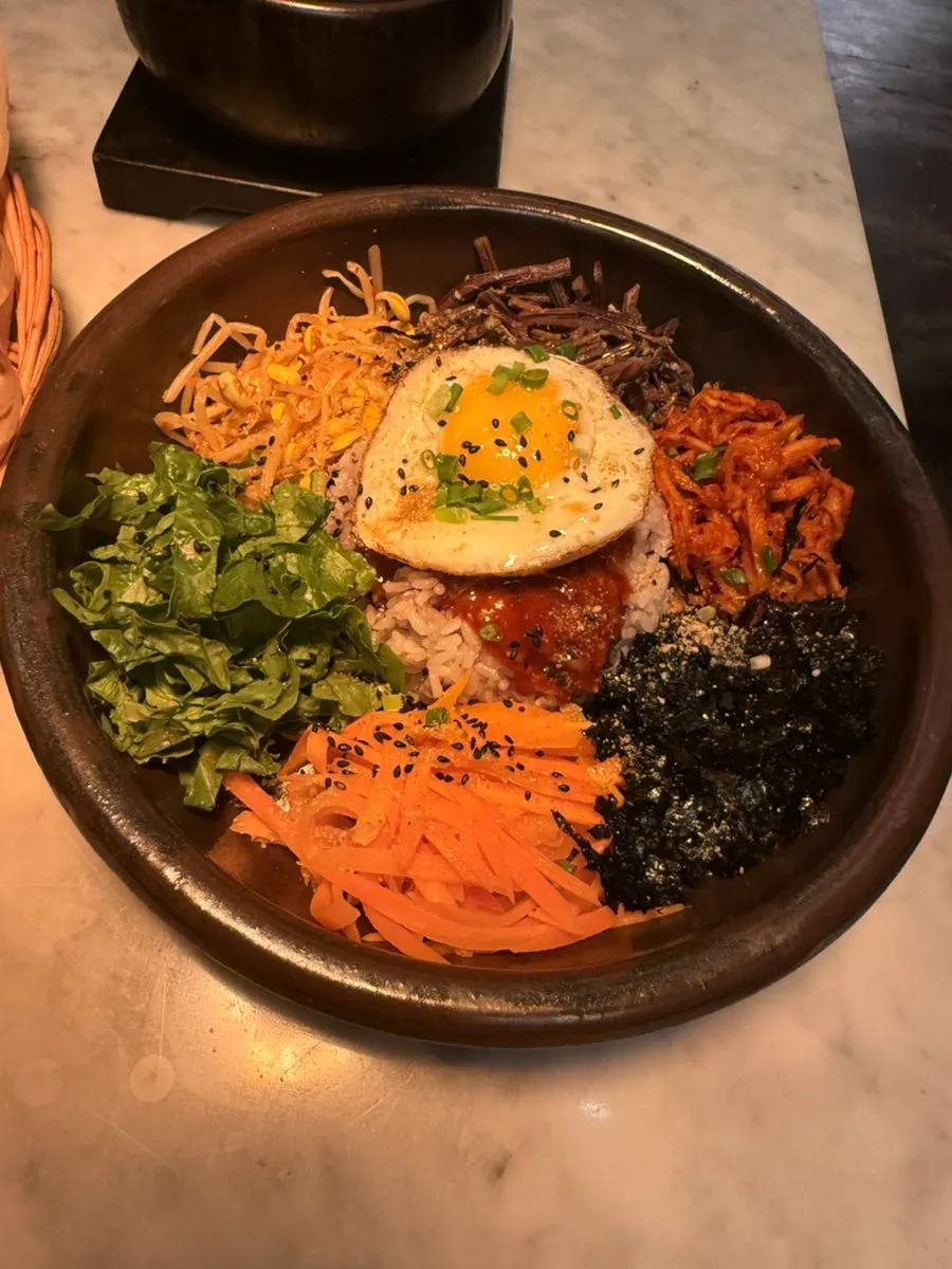 Seasonal bibimbap served as part of the imo babsang
