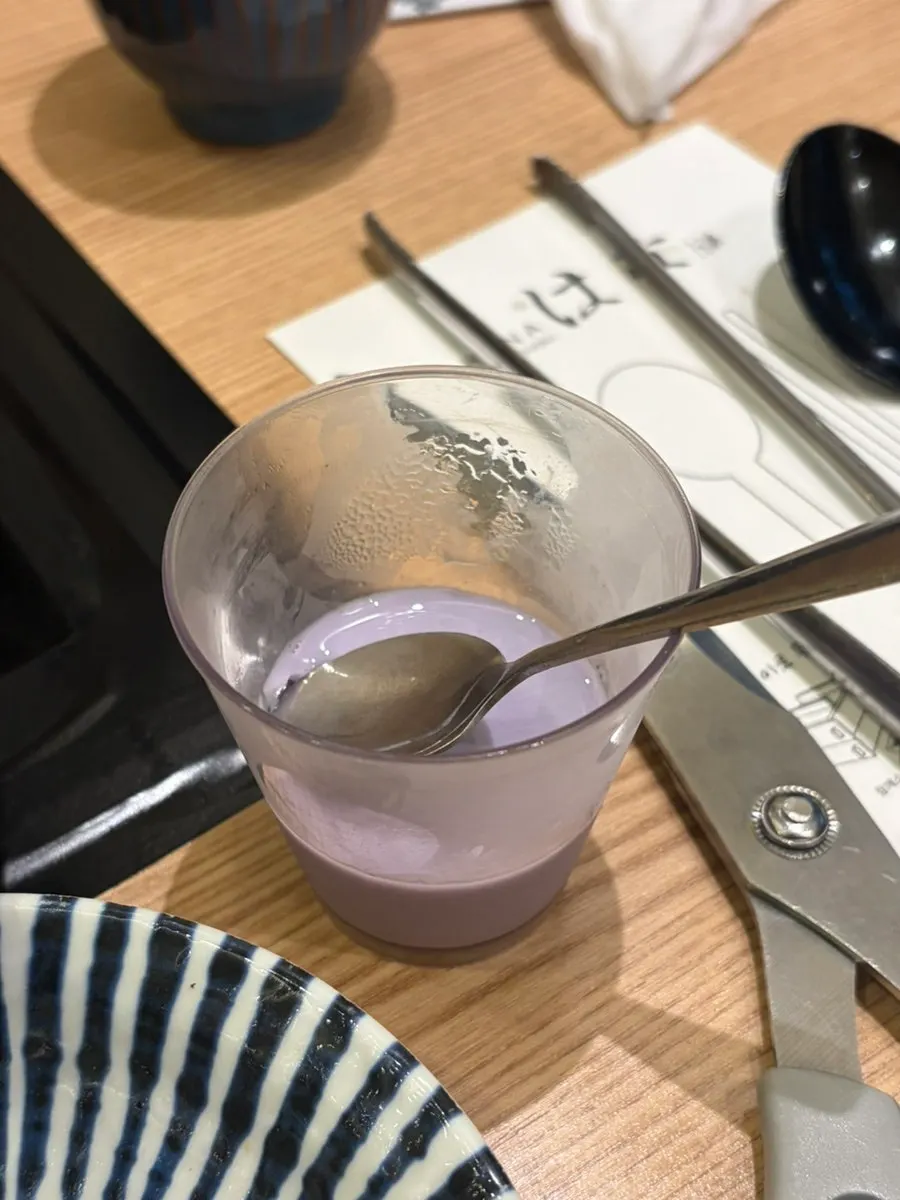Ube pudding dessert from the course