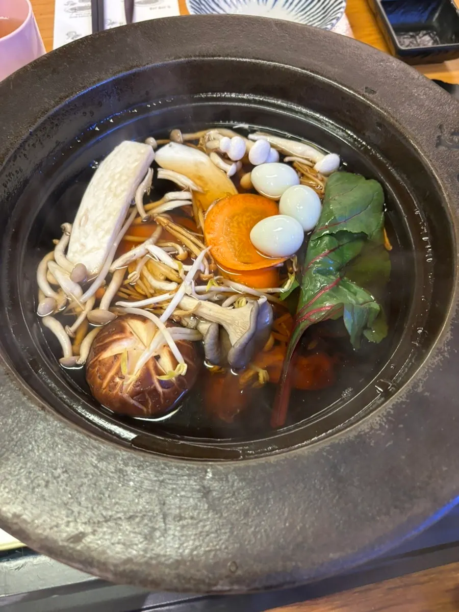 Meat served with shabu-shabu