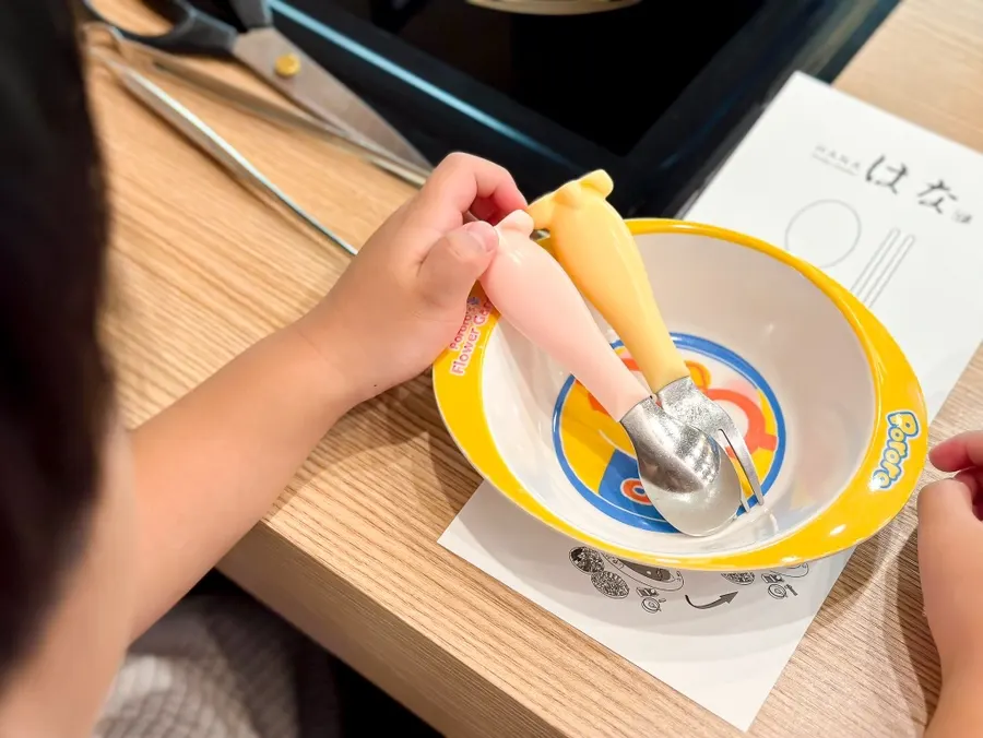Pororo children's tableware with a fork and spoon