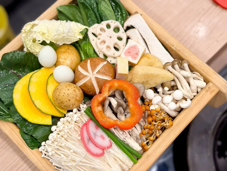 Cross-section of shabu-shabu beef