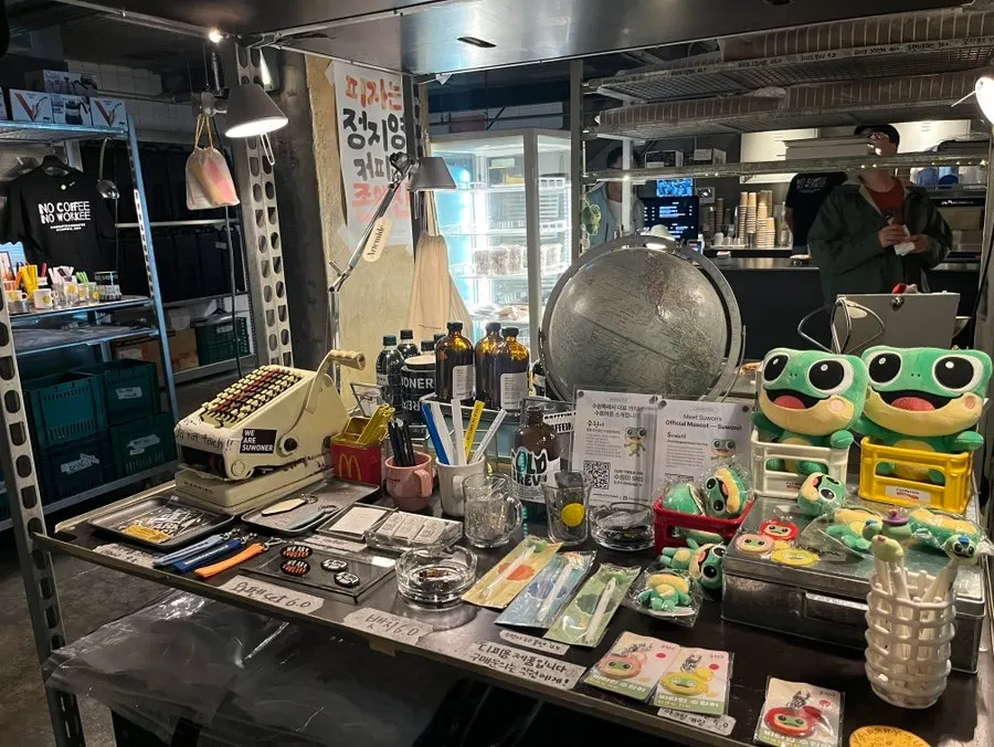 Desserts displayed in the showcase