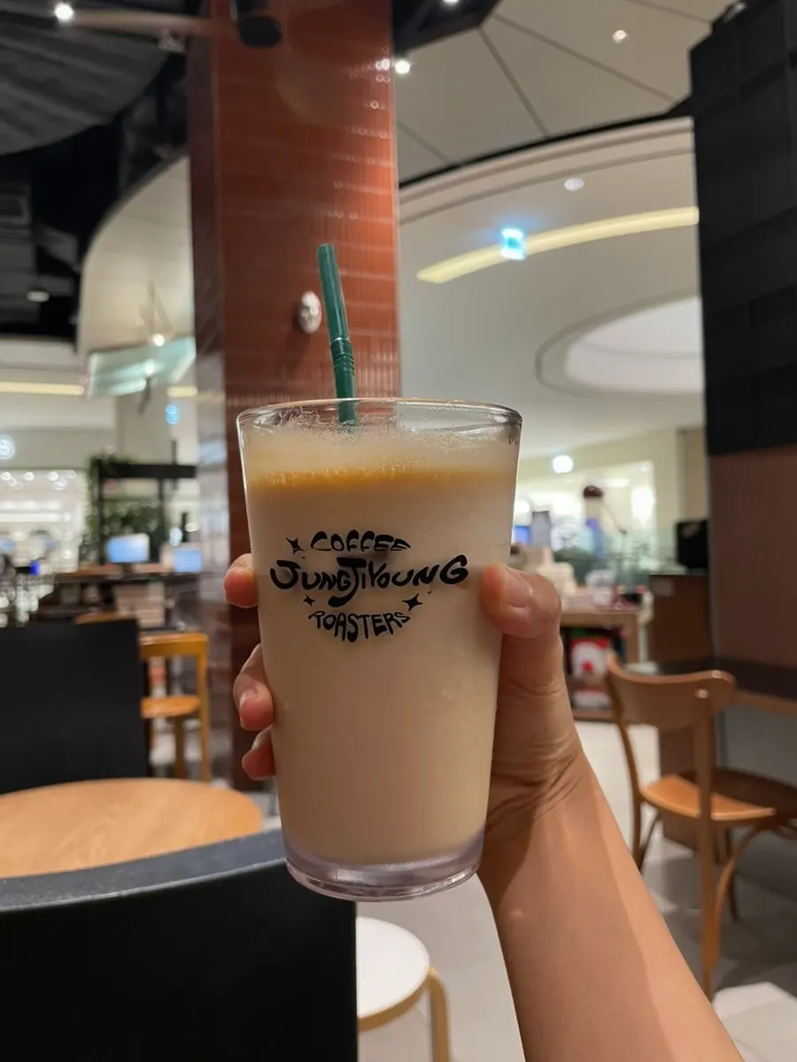 Decaf americano on the café table