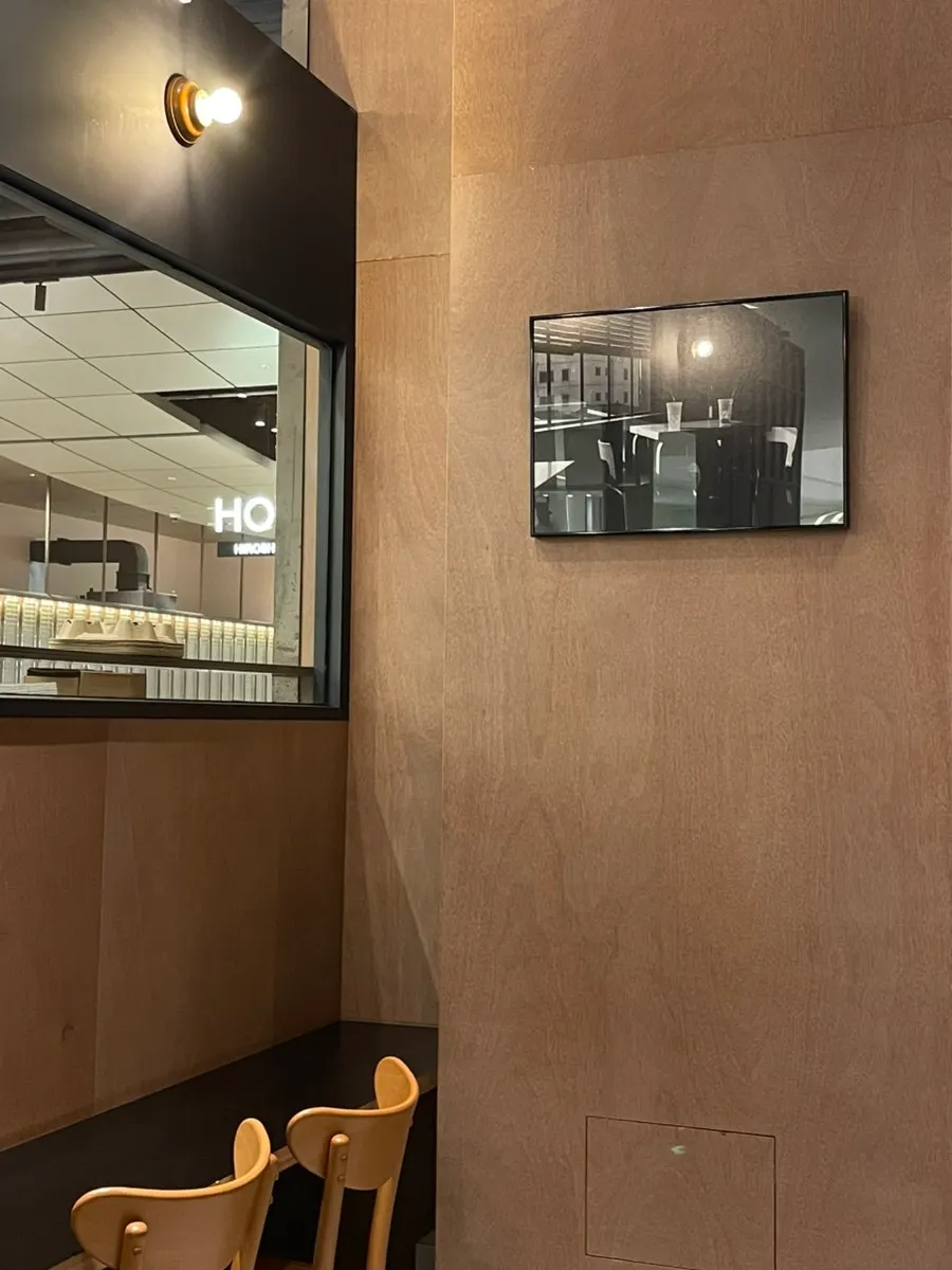Final shot of two coffee cups on the café table