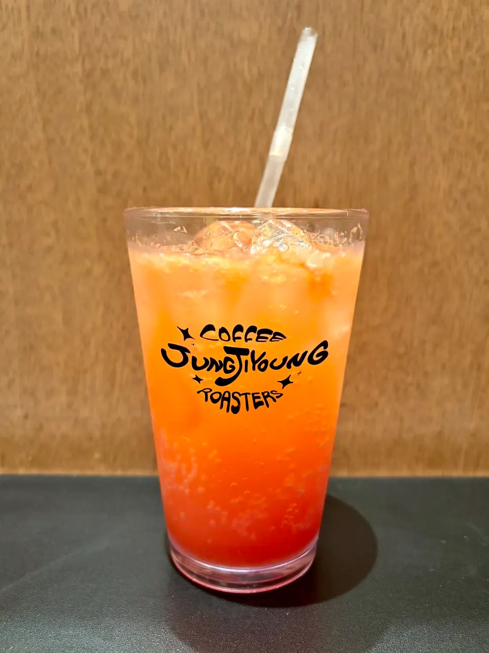 Iced americano cup full of ice