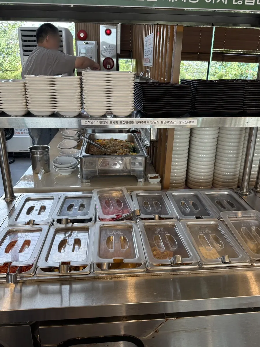 Japchae at the self-serve bar