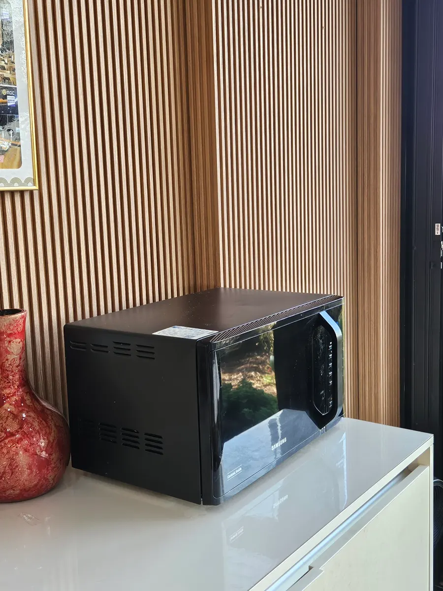 Convenience corner with microwave inside the restaurant
