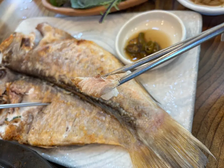 Whole king grilled tilefish