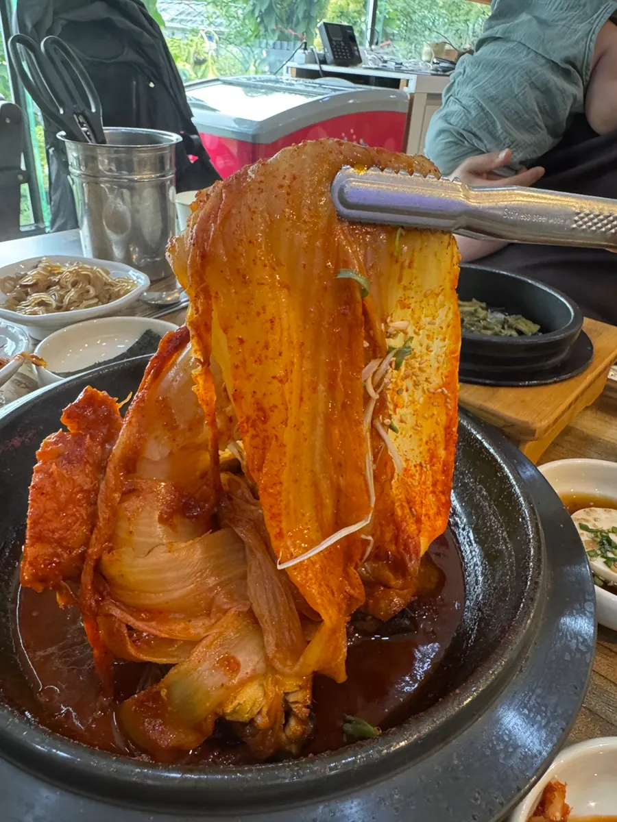 Close-up of soft, well-fermented old kimchi