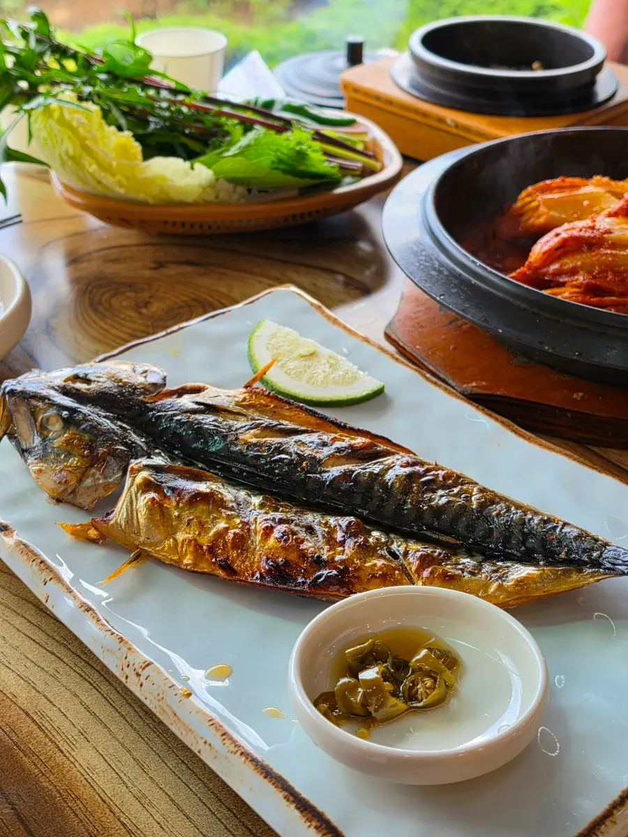 A plate of mild grilled mackerel