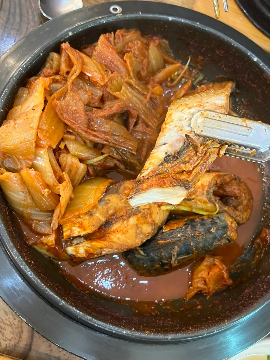 A plump piece of braised mackerel
