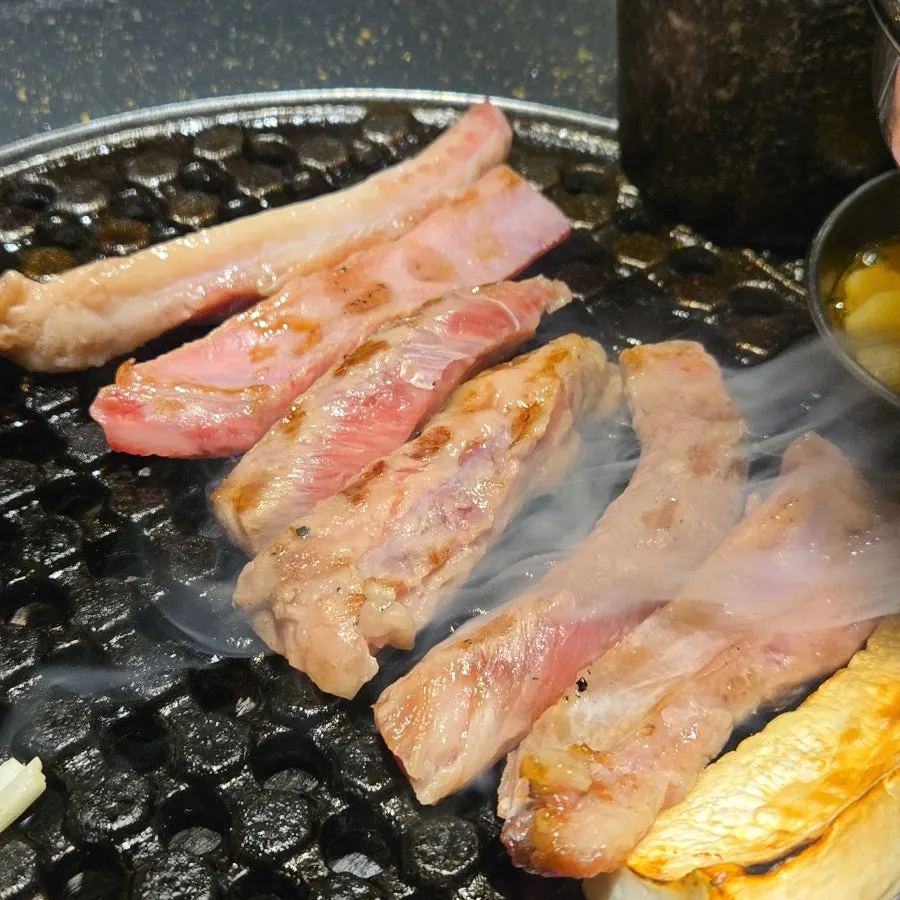 Golden-grilled rib-belly meat