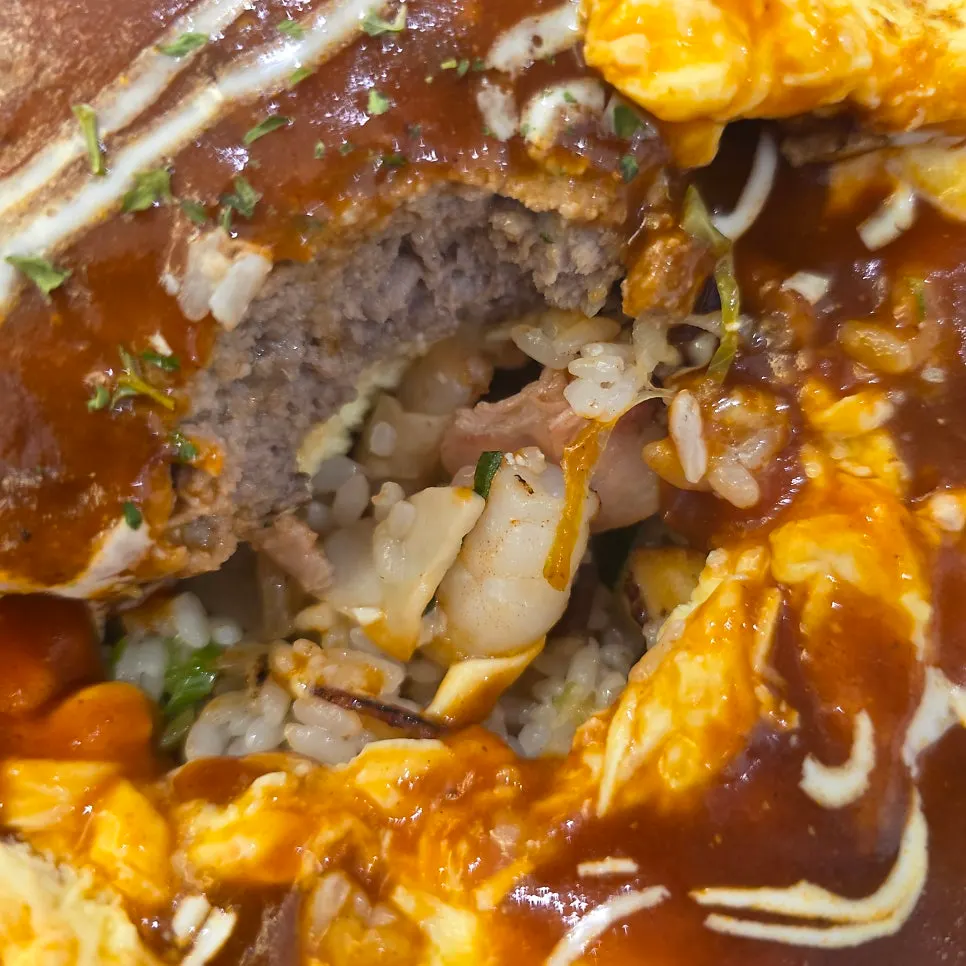A generous serving of hamburg omurice at Jeongssi Hambak
