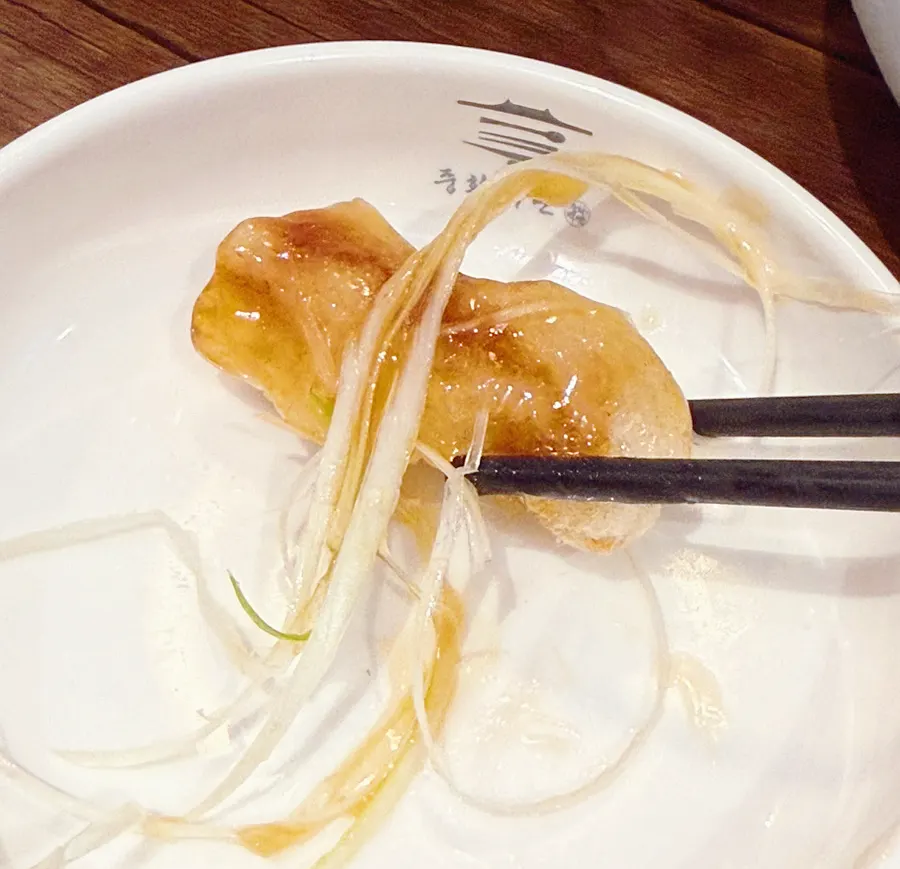 Sweet and sour pork sauce served separately