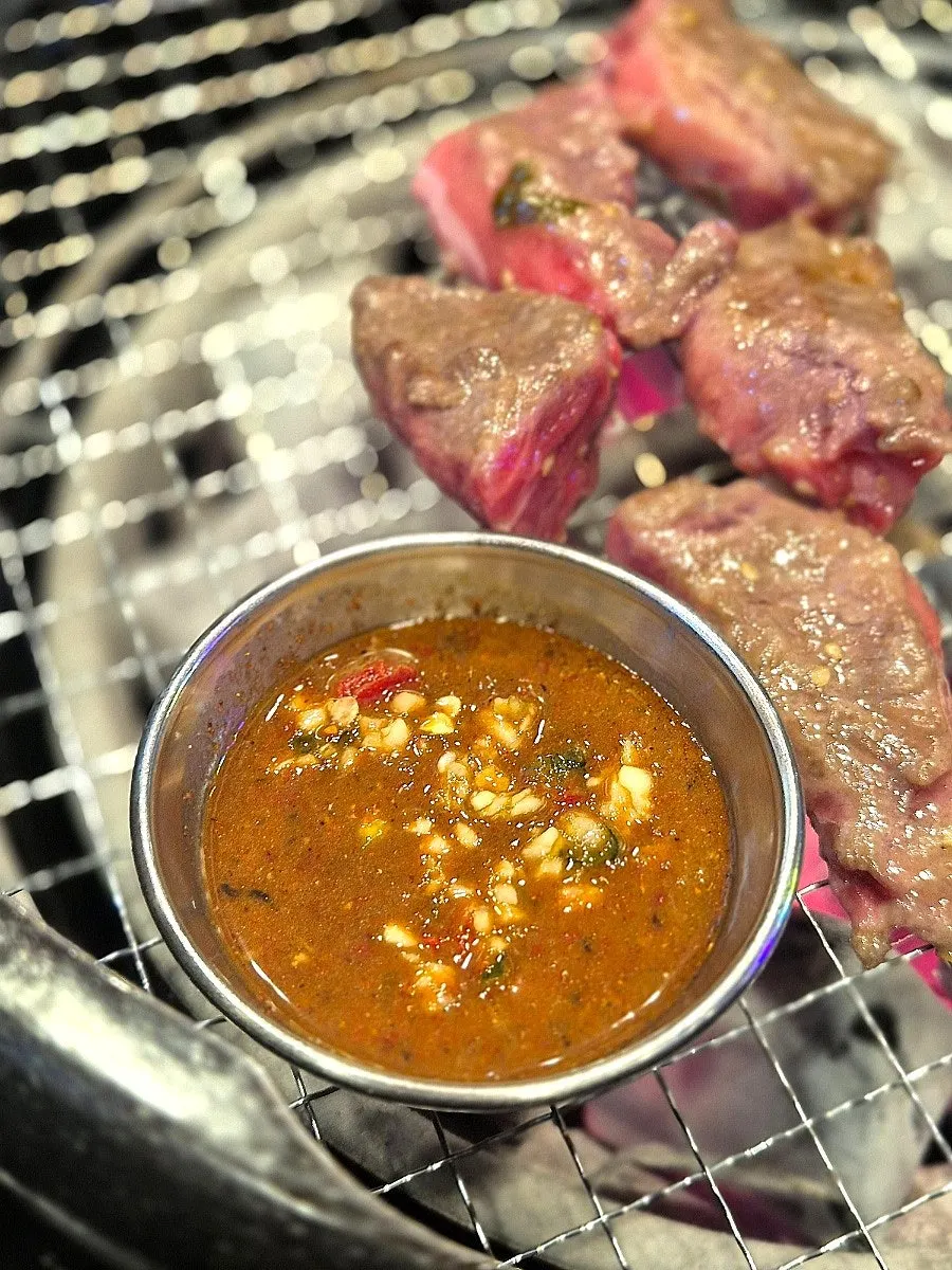 Close-up of grilled beef short rib