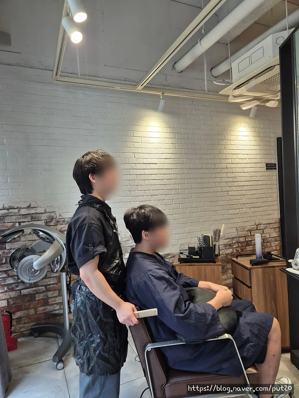 My boyfriend's hair before his first darker gray coverage