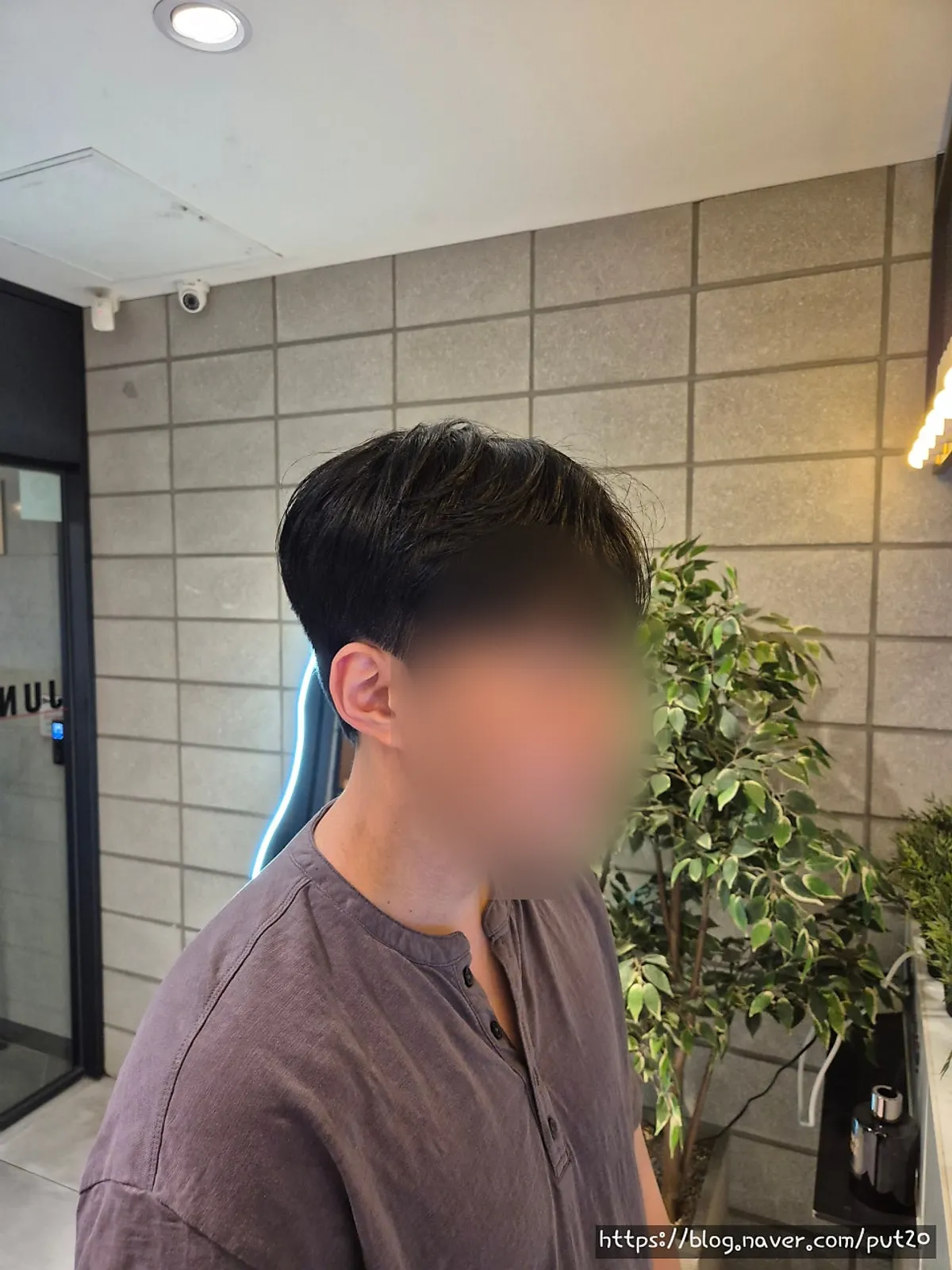 Men's hair after darker gray coverage and cut