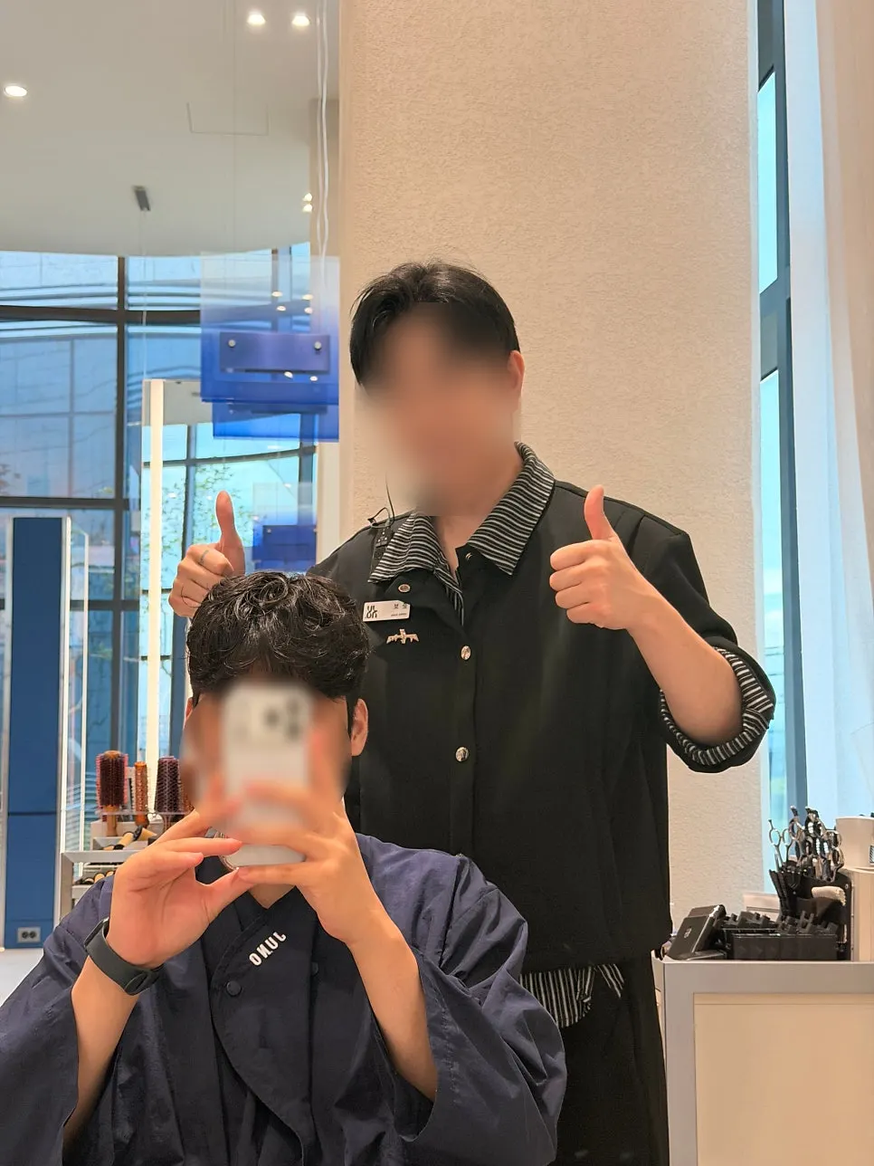 스타일링까지 마친 남자 펌 최종 모습