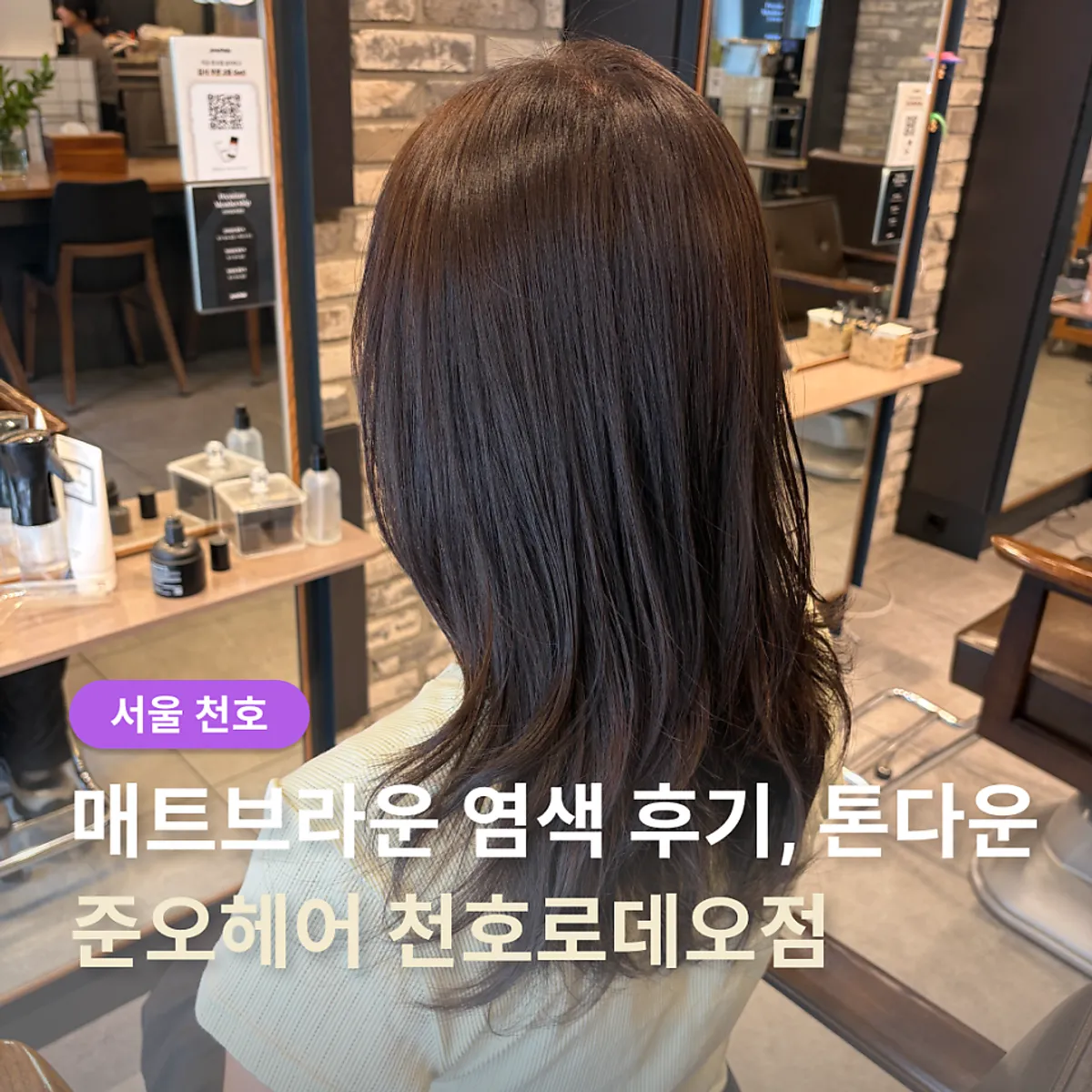 매트브라운으로 톤다운 염색한 머리 대표 사진