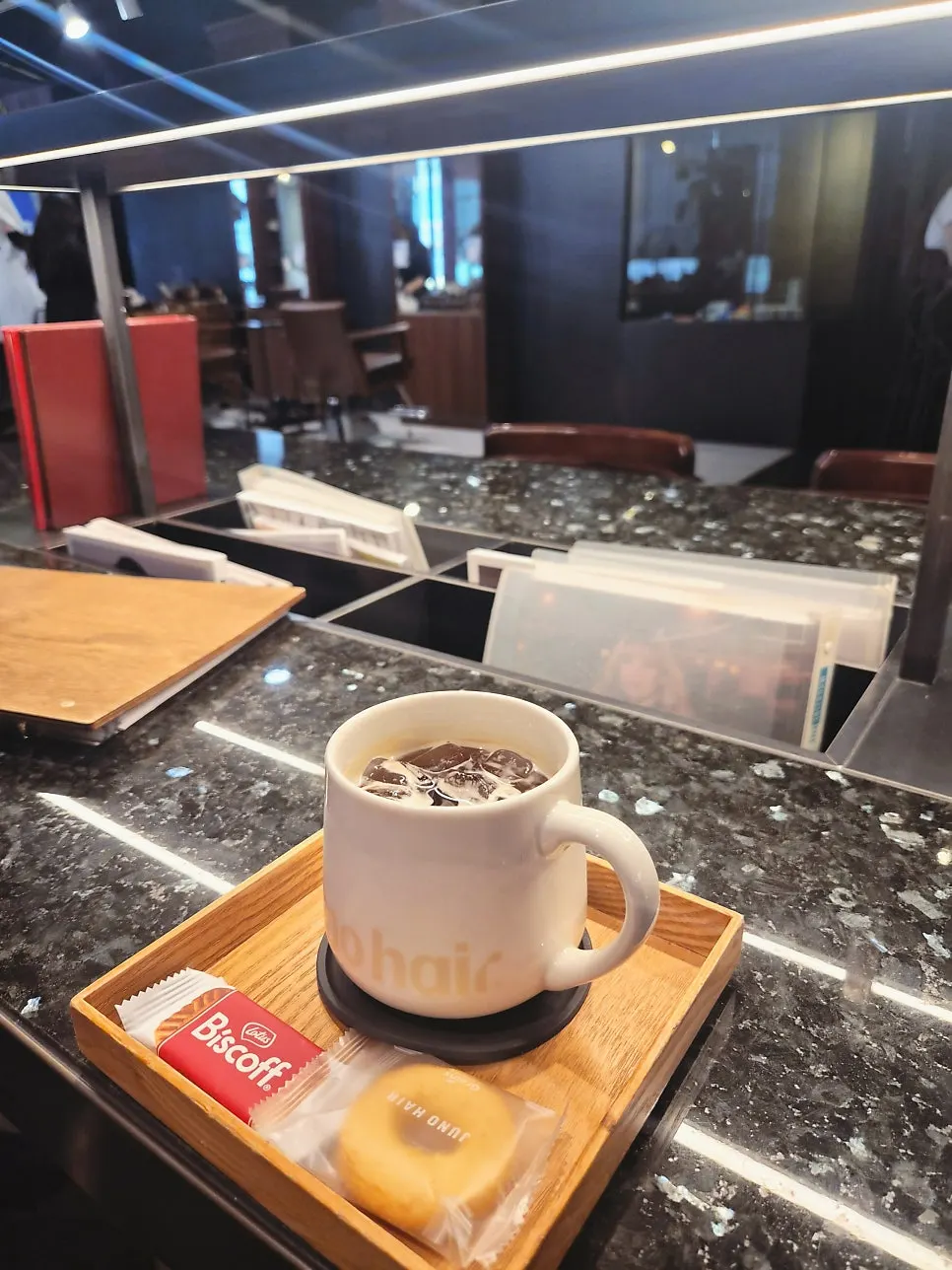Waiting area and salon interior