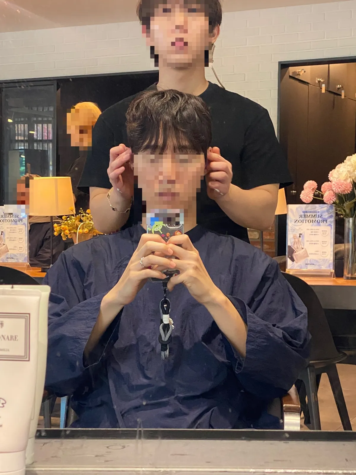시스루쉐도우펌 완성 후 남자 헤어스타일