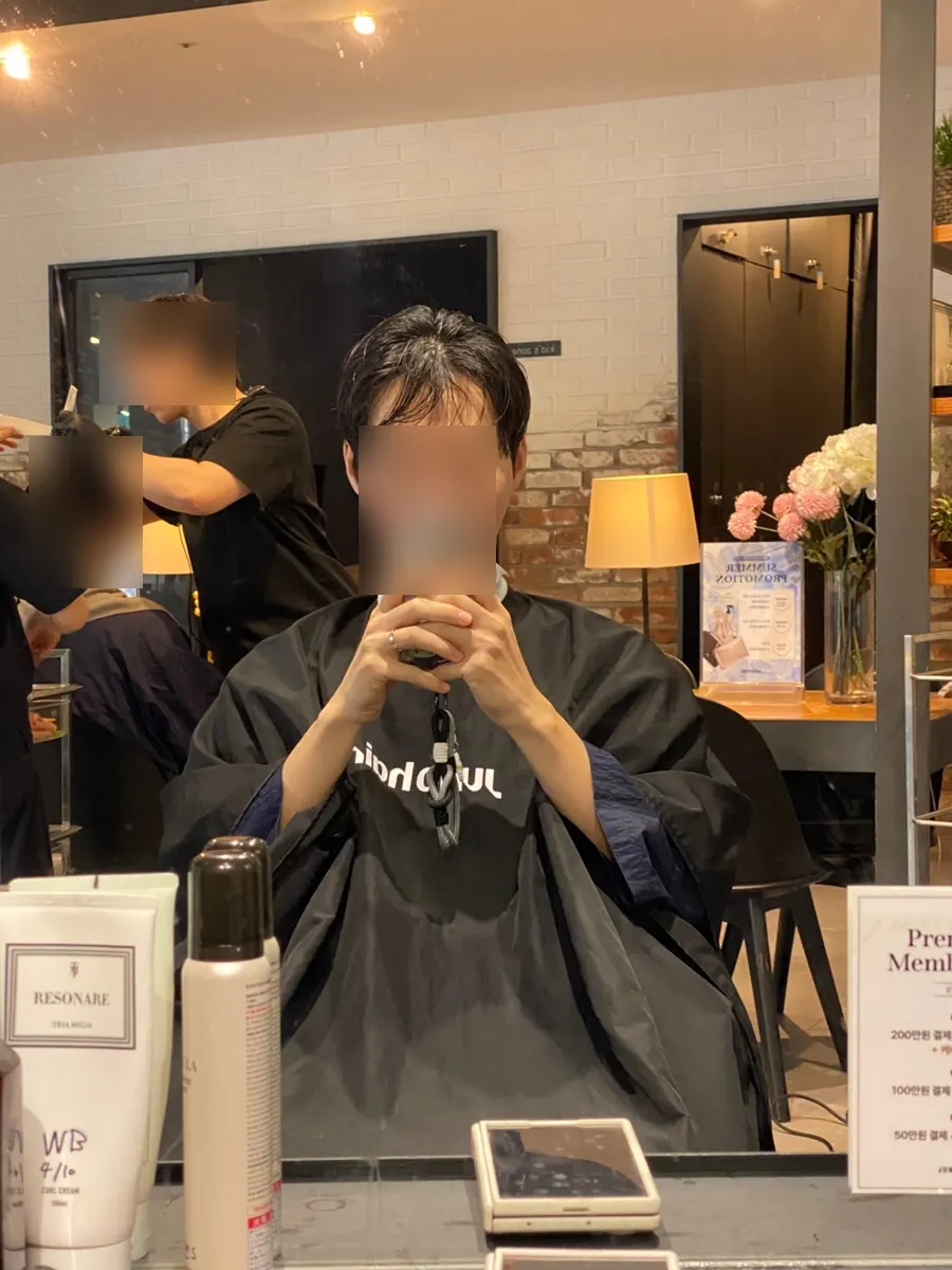 시술 전 옆머리가 뜬 헤어 상태