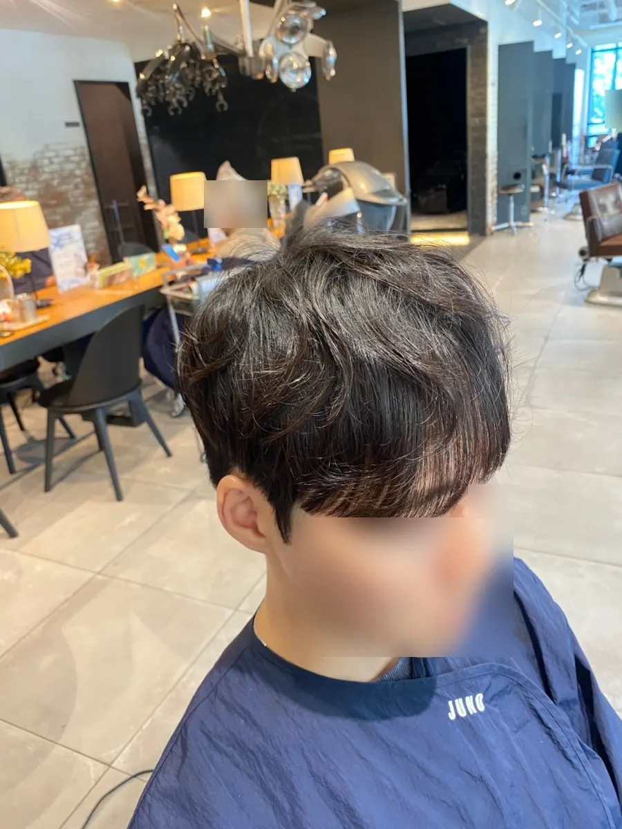 시스루쉐도우펌 완성 측면 컷