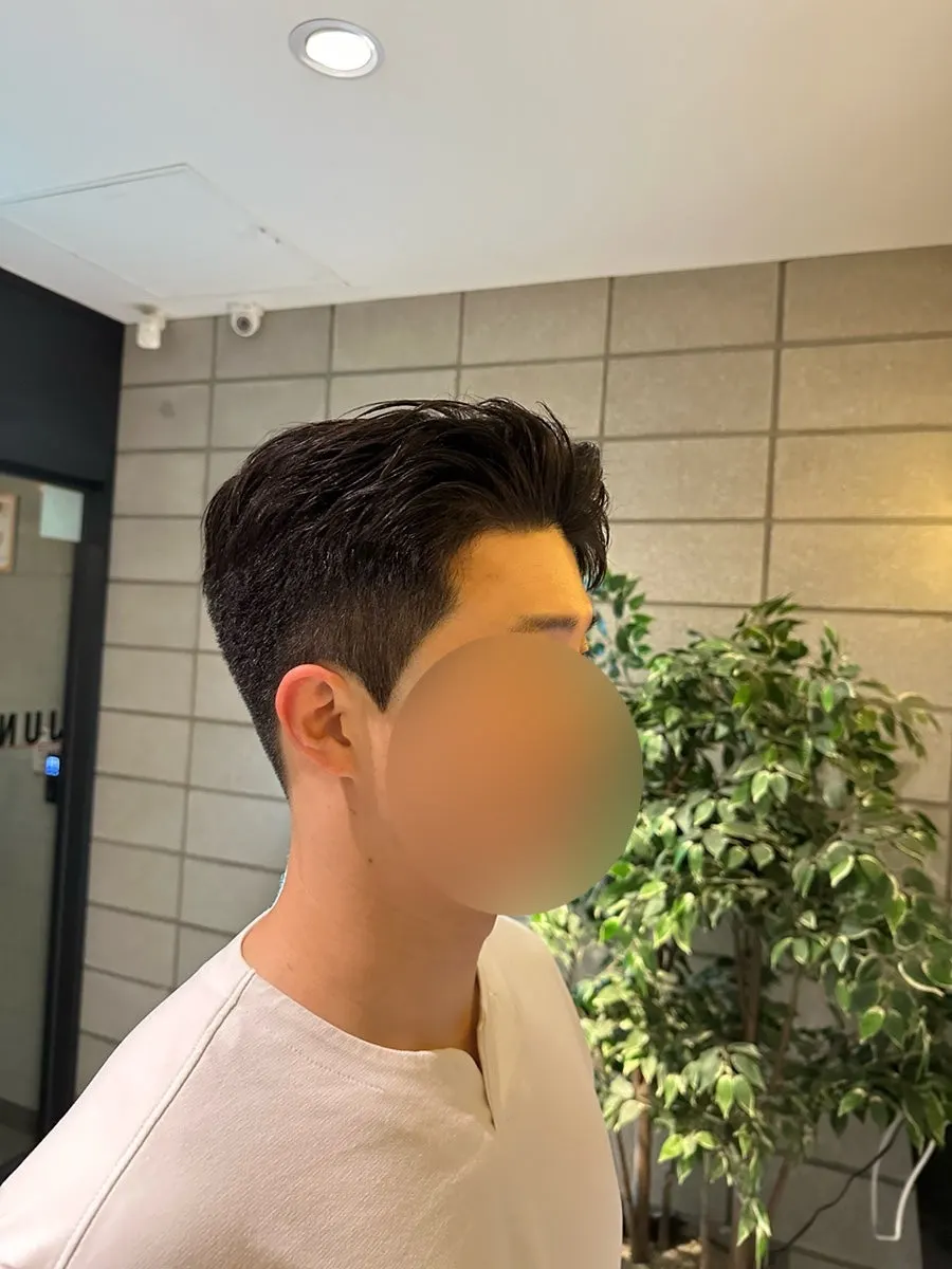 다운펌 진행 중 촬영한 머리 상태