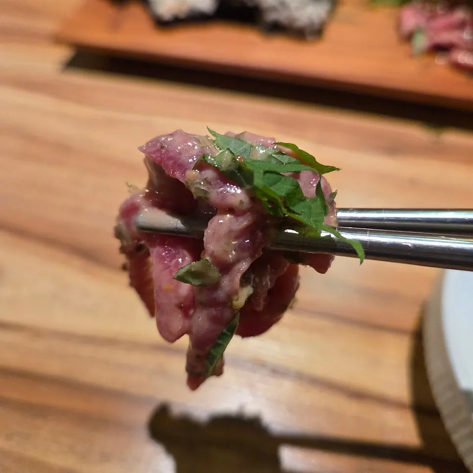 Tartare and starter snacks on the table