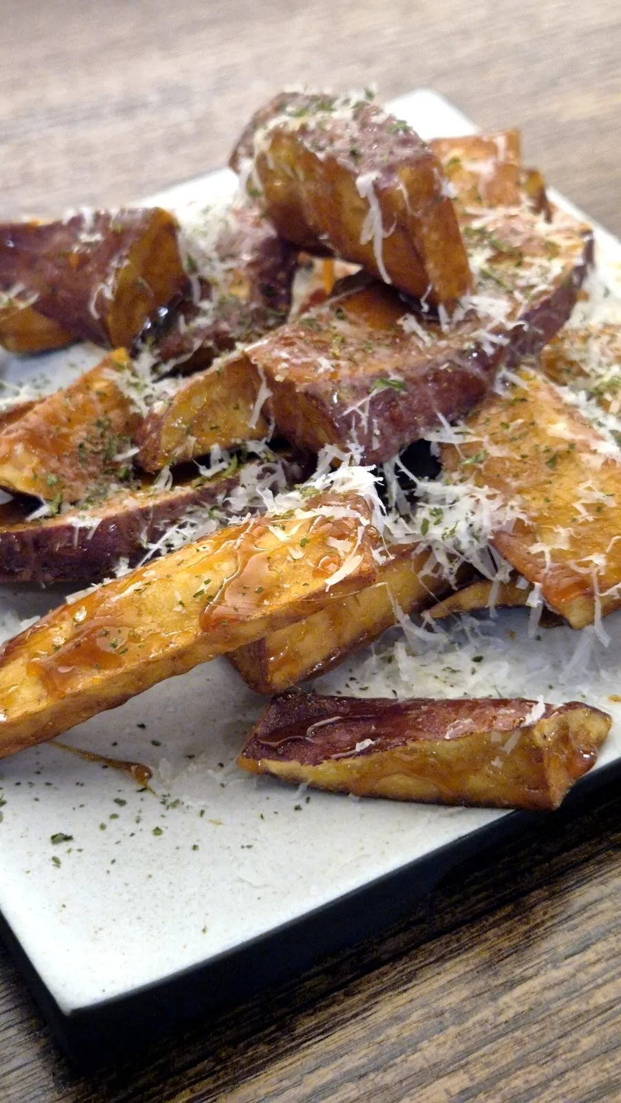 Sweet potato ppasu paired with the kimchi jjigae, a sweet-salty combo
