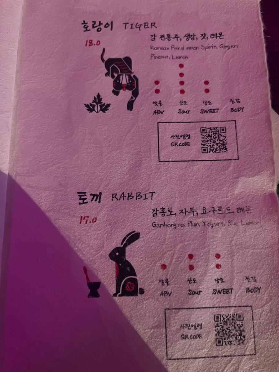 Page of the Jusindang Gangnam menu