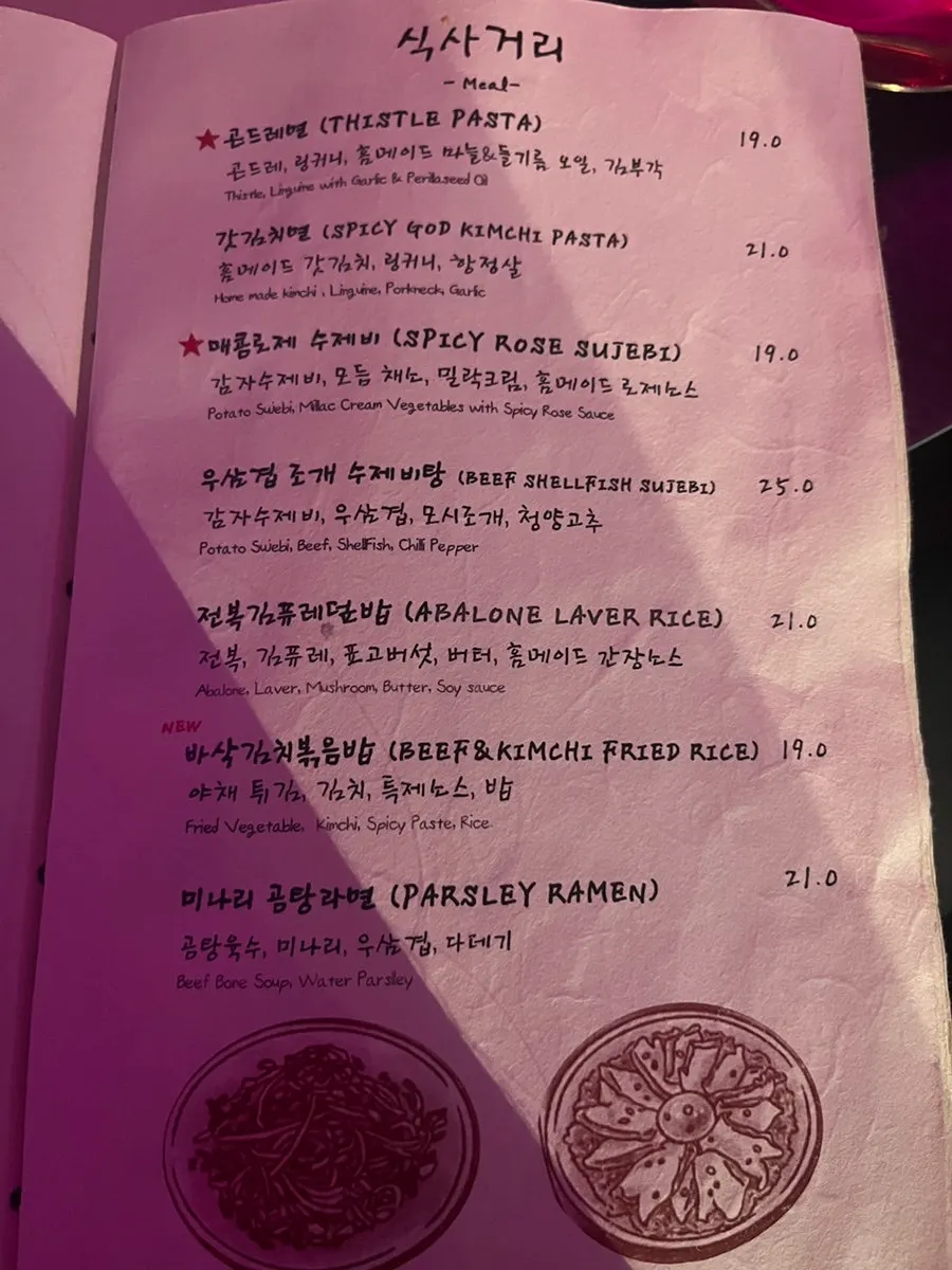 Jusindang Gangnam dishes and price list