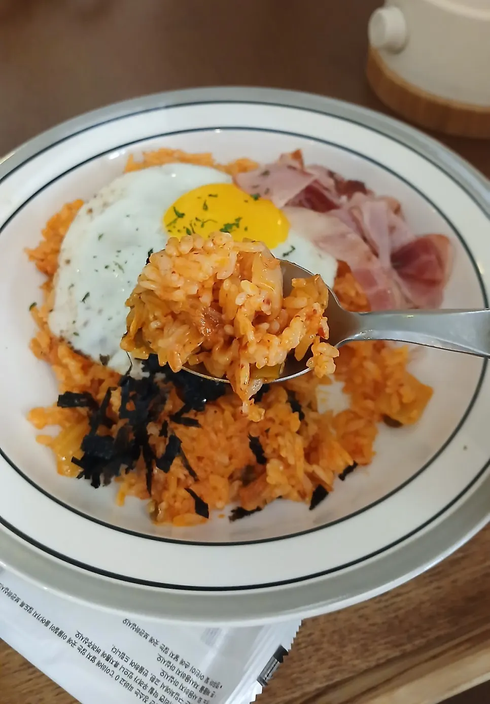 The ordered pilaf and toast dishes