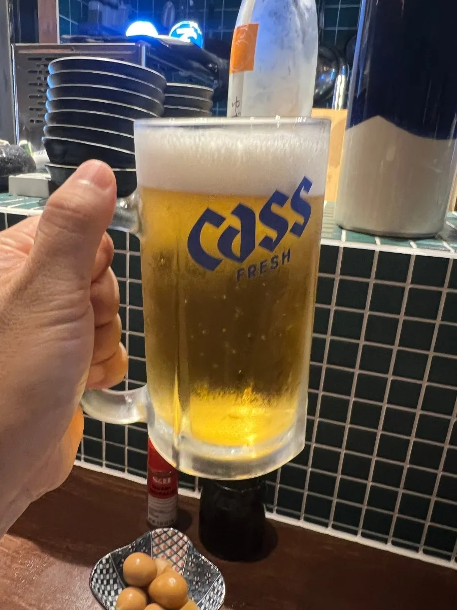 볼락구이와 함께한 생맥주 한 잔