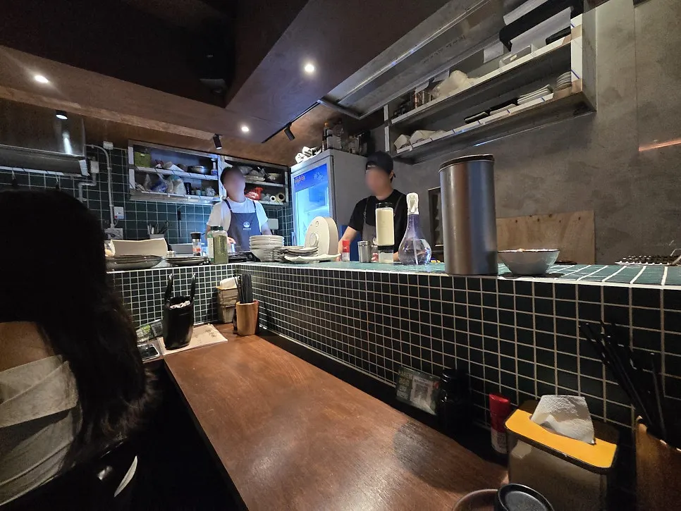 Bar seats facing Kaken's kitchen