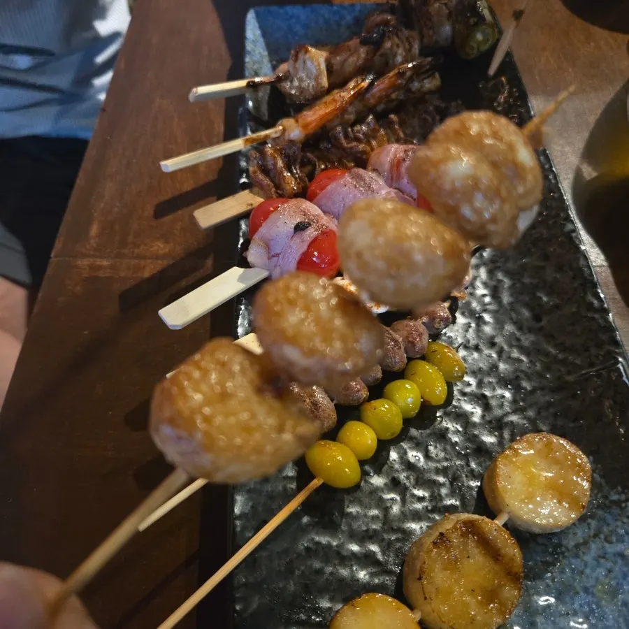 A juicy mushroom skewer