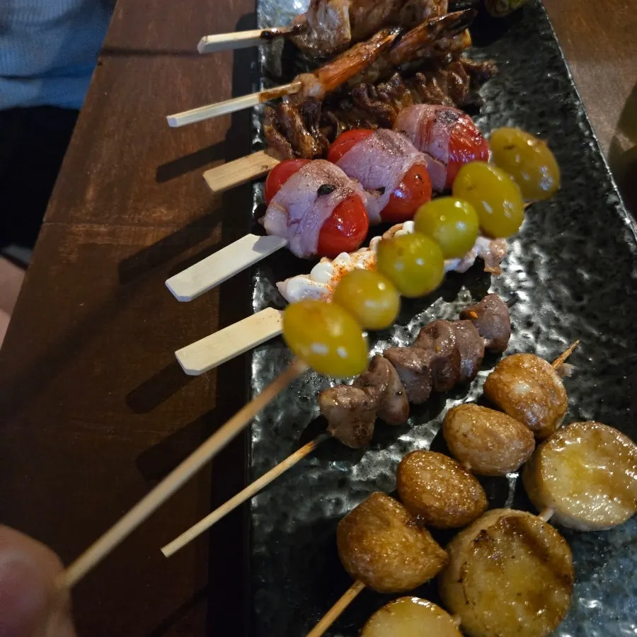 Garlic skewer and ginkgo nut skewer