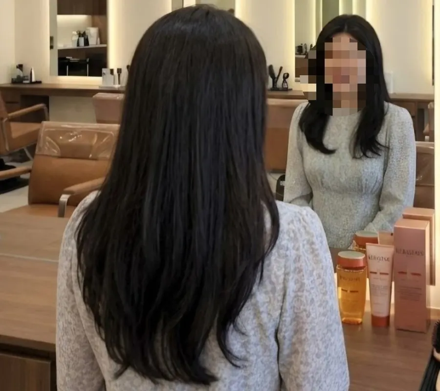 레이어드컷 클리닉 후 마무리 사진