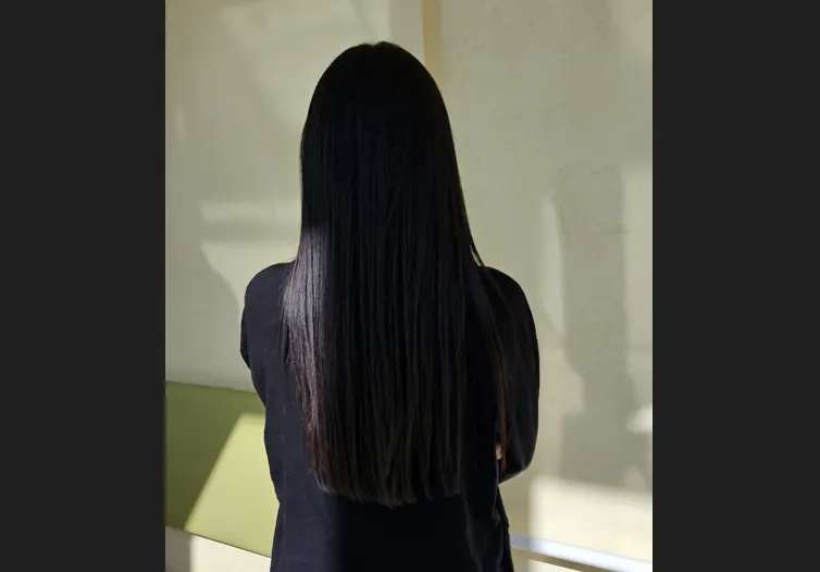 Side view after the straightening treatment was finished